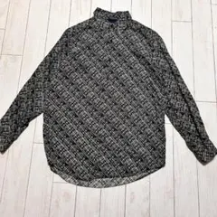 90s Claiborne クレイボーン 総柄 長袖シャツ レーヨンシャツ Mのサムネイル