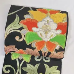 袋帯　正絹　金糸　銀糸　唐花模様　唐草　菱模様　檜垣　着物　063t