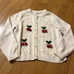H&M さくらんぼ刺繍 カーディガン 134/140
