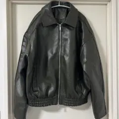 ZARA A2タイプ ブラック レザー ブルゾン - メルカリ