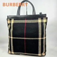極美品 BURBERRY トートバッグ ツイード ノバチェック A4収納可能