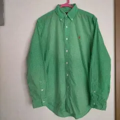 最終お値下げ★ラルフローレン★緑のギンガムチェック長袖シャツ