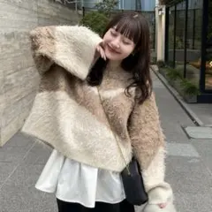 hinari ニュアンスシャギーニット　モカ　タグ付き　新品未開封のサムネイル