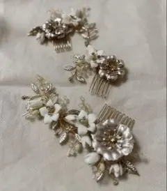 【セール】ウェディング ヘッドドレス 3個セット