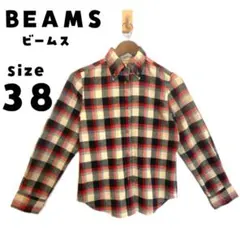 ビームス✨ボタンダウンネルシャツ【38】ブログチェック 丈短い アメカジ女子