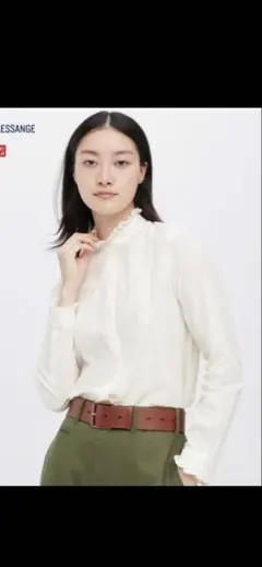 イネス ユニクロ コラボ コットンフリルシャツ