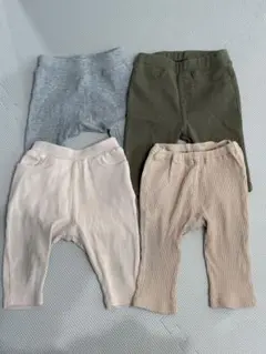 ベビー用レギンス4点セット（グレー・オリーブ・ラアイボリー・ベージュ）