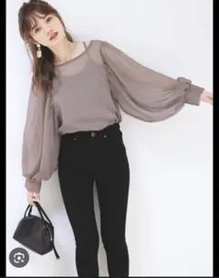 GRL キャミソール付きシアーブラウス[fo1353]のサムネイル