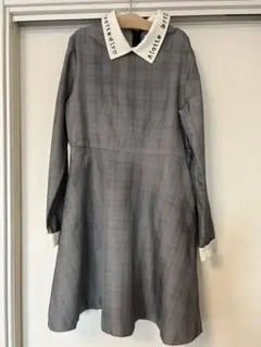 グレー系チェック ワンピースM フォーマル　裏地付き　美品