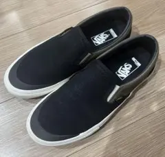 美品　VANS ブラック グリーン スリッポン　27.5cm