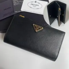PRADA☆鑑定済☆VITELLO GRAIN 1ML018 黒 プラダ財布 - メルカリ