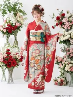 豪華振袖 花柄 薔薇 暈し染め 銀彩 正絹 逸品 トールサイズ 成人式 