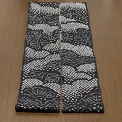 ✿ 正絹 ✿ 絞り羽織 ほどき ✿ 黒地 10×120cm 2枚組 古布 はぎれ