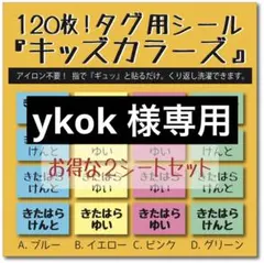ykok様専用 リピ割キッズカラーズ×2セット アイロン不要 お名前シールタグ用