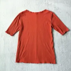 Discoat オレンジ リブ メロウ 半袖 Tシャツ カットソー M