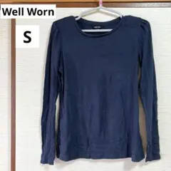 レディース 長袖Tシャツ 【S】 ネイビー 無地 シンプル 合わせやすい