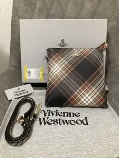 【新品】Vivienne Westwood チェック ショルダーバッグ ブラウン