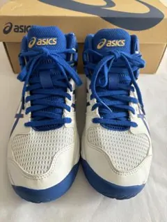 バスケットボールシューズ　アシックス　ダンクショット　青白　23cm 男女兼用