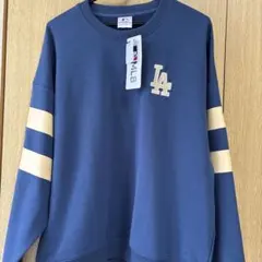 L 新品 ドジャース Dodgers ネイビー スウェット トレーナー