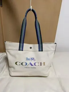COACHコーチ⭐️キャンパストートバッグ　レインボー