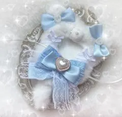 ぬい服 10cm にじぱぺっと ねこ 水色 ハンドメイド
