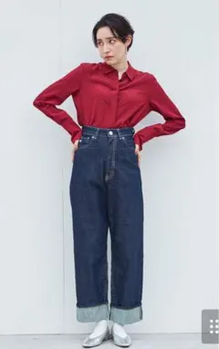 ★5/12まで　【SOMETHING】スーパーハイライズ ルーズストレートデニム