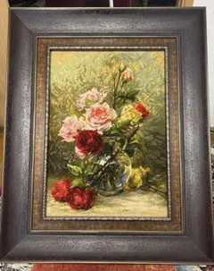 ペルシャ絨毯 タブリーズ 花柄 絵画 額装 - メルカリ