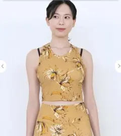 【SUKALA】リブBigフラワープリントショートタンクトップのサムネイル
