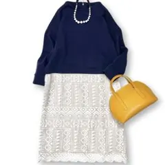 美品♪ アーバンリサーチロッソ　レース　ドッキングワンピース　バイカラー