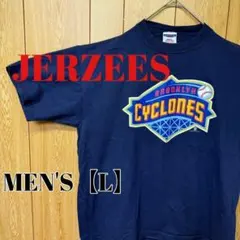 TN120【US輸入】JERZEES(ジャージーズ)　半袖Tシャツ【L】ネイビー