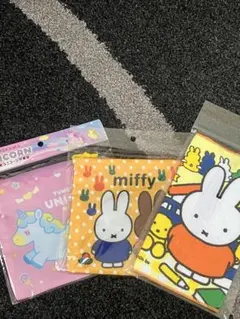 3点セット　ミッフィー・ゆめかわユニコーン　巾着&ミニタオル
