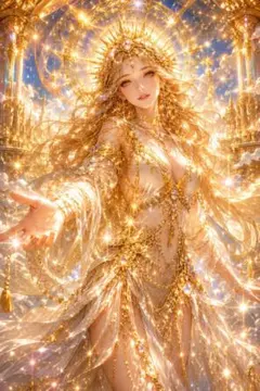 黄金の女神 ファンタジーアート イラストポスターa4額付き発送 - メルカリ