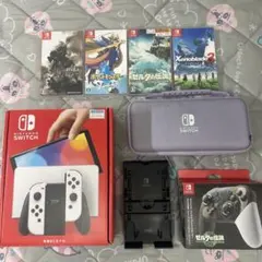 任天堂Switch有機EL+Proコントローラー+ポケモン他ソフト+ケース付き