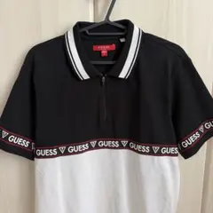 GUESS ハーフジップ ポロシャツ バイカラー Sのサムネイル