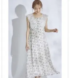 花柄キャミレースワンピース