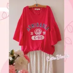 Cutie Blonde 半袖 Tシャツ ピンク ロゴT フレアスリーブ　涼感のサムネイル