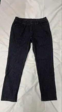 【美品】セシール　スキニーパンツ　デニム見え　ストレッチニット素材　裏起毛