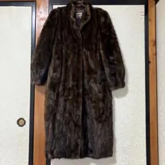 SAGA MINK ダークブラウン ロングファーコート
