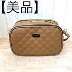 【美品】ブラウン キャメル キルティング ショルダーバッグ