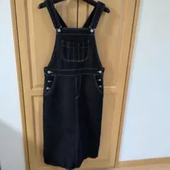 ダークデニムジャンバースカート　サロペット　レディースデニム