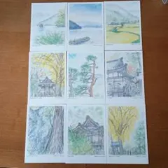 平山郁夫「平成洛中洛外図」素描画 6枚セット 工芸画 2007年 額付き