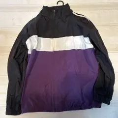 ナイロンジャケット 黒・白・紫 カラーブロック