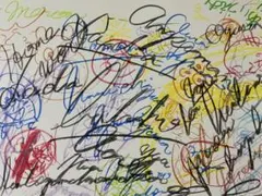 抽象画 象 サイン入り - メルカリ