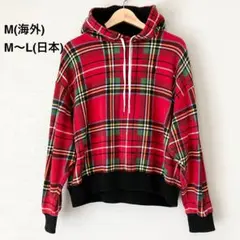 【美品】ポロラルフローレン チェック パーカー 赤 緑 M メンズ レディース