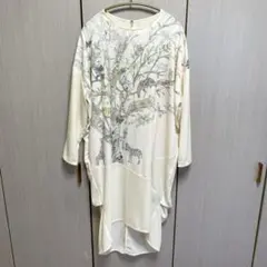 イズスカラー　ワンピース　動物　白