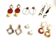 大ぶり ピアス まとめ売り 6点セット カラフルピアス