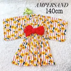 超美品♡未使用級✨️AMPERSAND 浴衣 ワンピース 女の子 140 帯付き