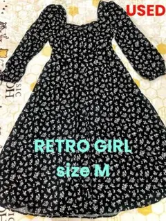 RETRO GIRL バックリボン花柄ワンピース