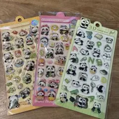 パンダ ボンボンドロップシール3枚セット水入りぷくぷく
