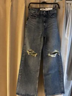 AZUL bymoussy ダメージ加工 ハイウエストデニム S